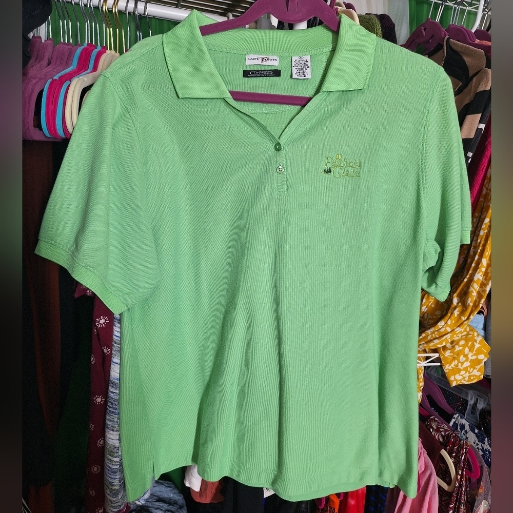 LADY DIVOTS GREEN POLO SHIRT SIZE XL